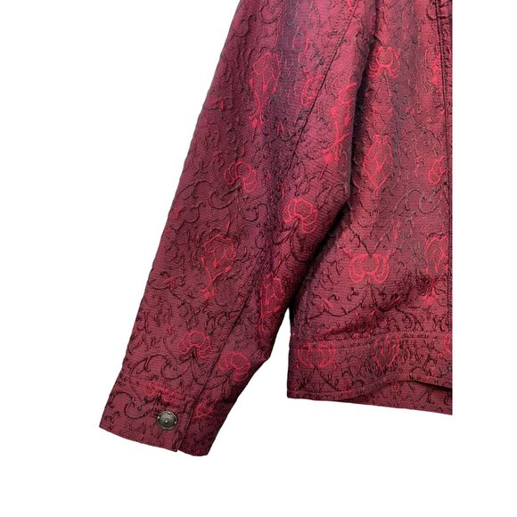 Vintage J. Jill Womens Brocade Jacket Size S Red & Black - Picture 10 of 10